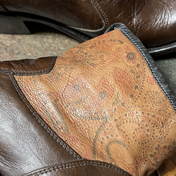 J.B. Dillon Two-Tone Brown Leather Western Boots - Picture 6 of 8